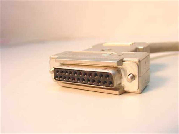Close-up of DB25 female 25-pin connector end on serial adapter cable