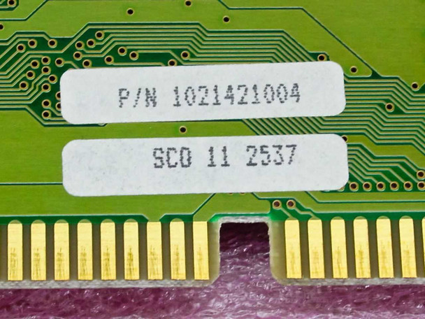 Close-up of labels on ATI ISA video card showing P/N 1021421004 and date code SCO 11 2537