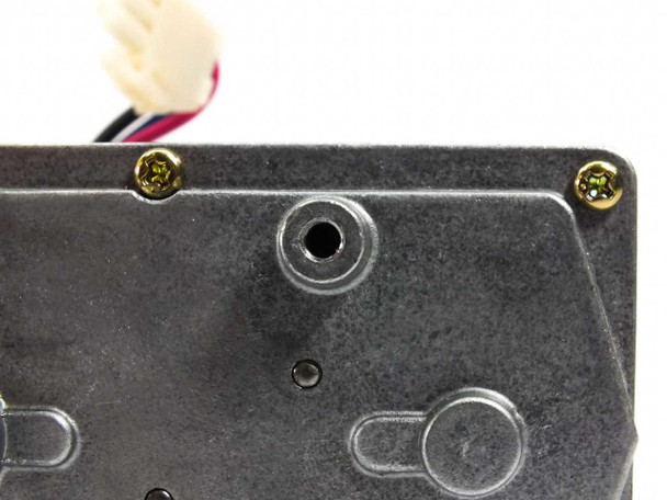 Japan Servo P330A-165 motor – top view of gearbox housing showing output shaft hole and mounting screw locations