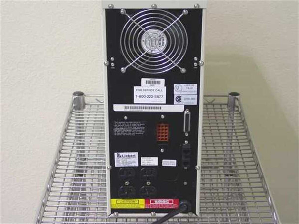 Liebert UGX1000RTSE-60 UPS — rear panel view showing large cooling fan, Liebert label, NEMA outlets, and parallel port connector
