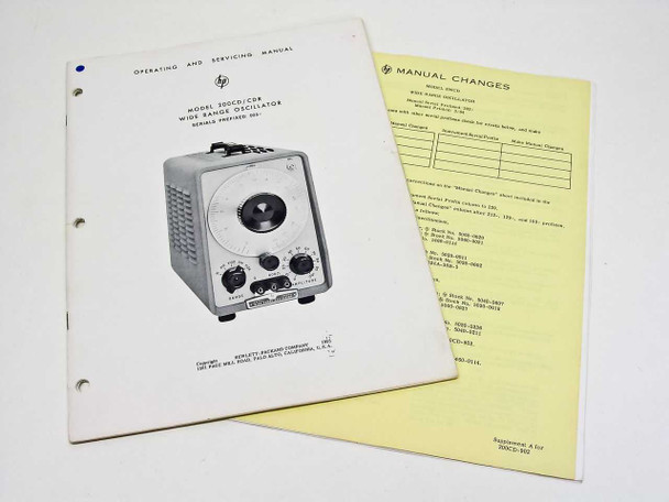 HP 200CD Wide Range Oscillator Operating & Service Manual