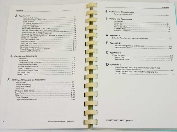 Tektronix 2465B/2455B/2445B Oscilloscopes and Options Operators Manual
