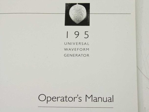 Wavetek 195 Universal Waveform Generator Operators Manual 5043