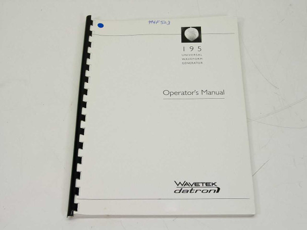 Wavetek 195 Universal Waveform Generator Operator's Manual