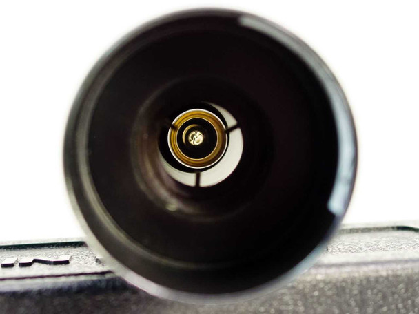 End-on view into PerkinElmer EDL System 2 Thallium lamp showing internal gold electrode and bore
