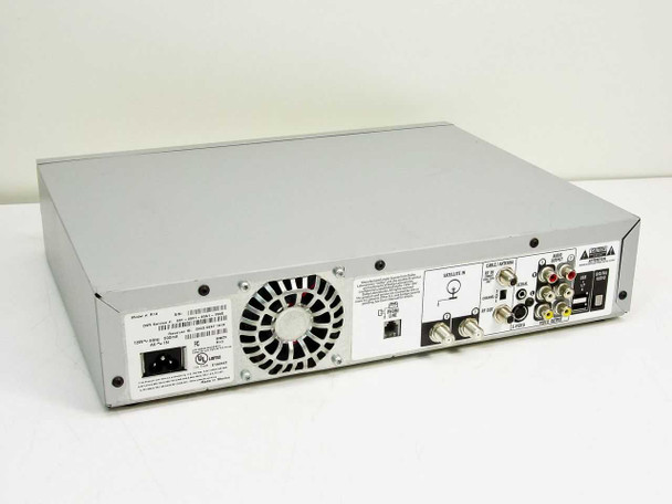 DirecTV DVR R10 rear panel overview showing power inlet, fan vent, and all rear connections