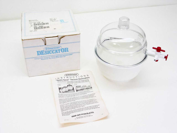Bel-Art Scienceware F42010 vacuum desiccator with original box and instruction sheet — complete set