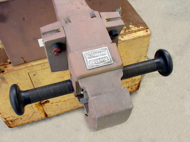 Big Joe PDM 20-154 tiller handle detail showing Forward/Reverse switch plate and dual pistol-grip control handles