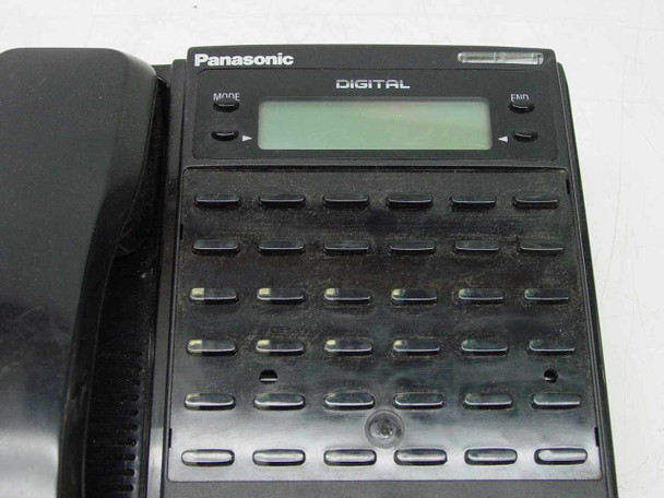 Panasonic VB-44233-B close-up of upper keypad area showing 34 programmable keys, LCD display, MODE and FWD buttons, and Panasonic DIGITAL label