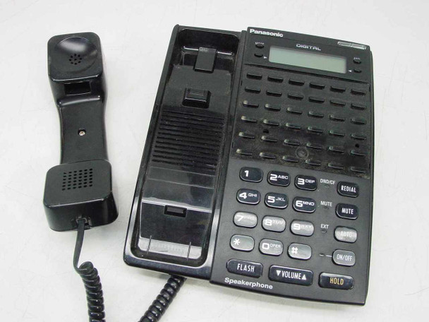 Panasonic VB-44233-B desktop speakerphone with handset removed from cradle showing speakerphone grille on base unit