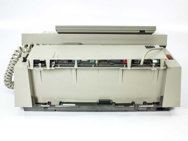 IBM 6770 Wheelwriter System/40 — rear view with bottom cover panel removed, exposing main circuit boards, expansion connectors, and internal wiring