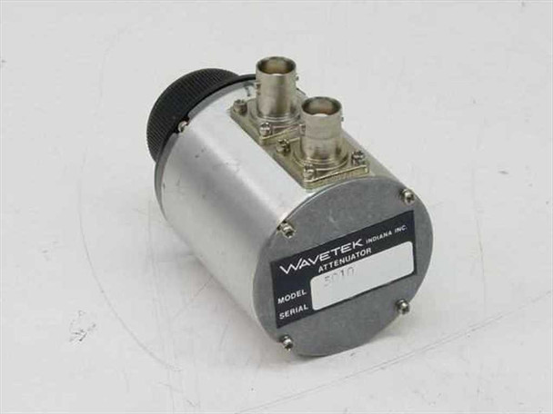 Wavetek 5010 Attenuator – side/rear view showing label panel reading Wavetek Indiana Inc, Attenuator, Model 5010