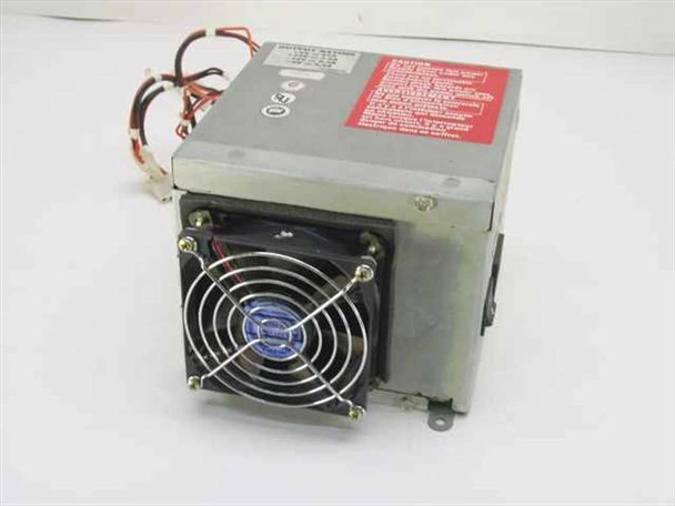 Zenith ZDS 234-890 EIA-343 Power Supply – front-right view showing cooling fan and red warning label on top