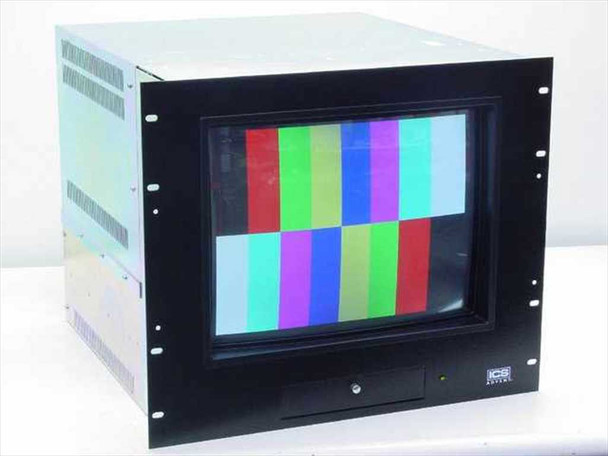 ICS Advent RMX-17CRT/TS 17-inch rackmount CRT monitor – front view with color bar test pattern on screen