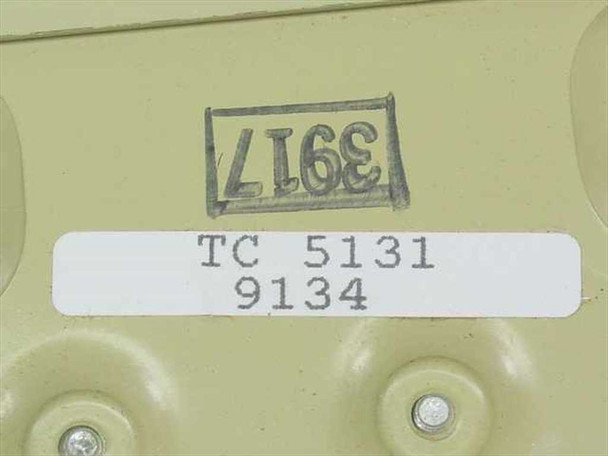 Barber-Colman TC-5131 label closeup showing model number TC 5131 and date code 9134 with asset stamp 39317