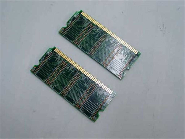 Compaq Armada 217916-001 32MB SO-DIMM memory modules — reverse PCB side showing edge connectors