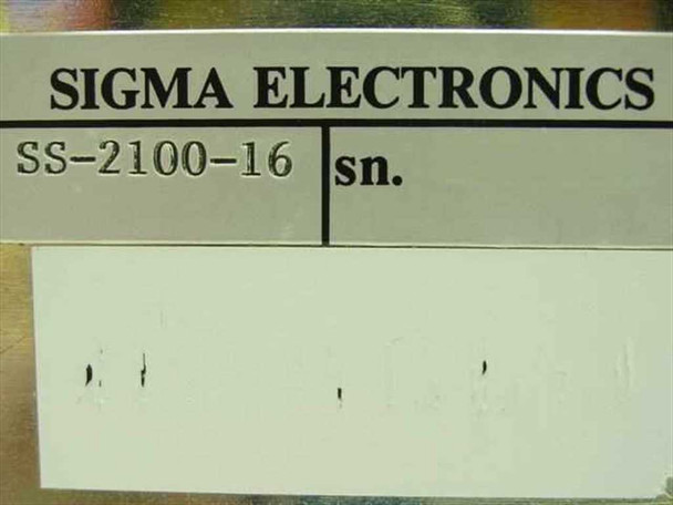 Sigma Electronics SS-2100-16 model and serial number label on chassis