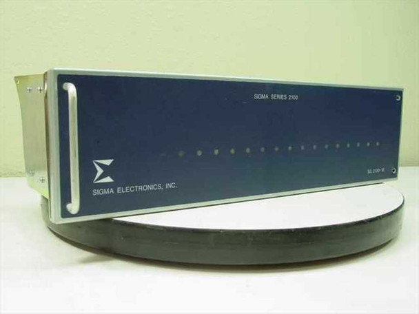 Sigma Electronics SS-2100-16 Series 2100 16-slot powered card frame – front panel view showing blue faceplate with indicator lights and model label