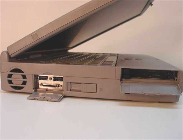 Toshiba Tecra 780DVD left side view showing two USB ports, PC Card slots, and floppy drive bay