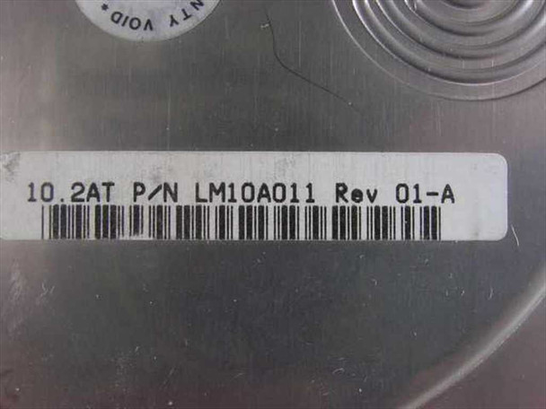 Quantum Fireball Plus LM label closeup showing part number LM10A011 Rev 01-A and model 10.2AT