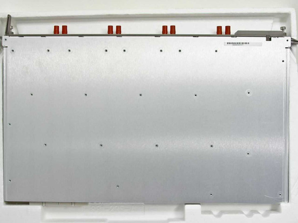 SynOptics 5378-F bottom aluminum shield plate showing mounting tabs and red standoffs