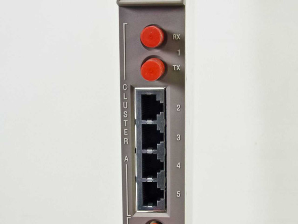 SynOptics 5378-F faceplate Cluster A section showing RX/TX red indicators and four RJ-45 ports numbered 1–5