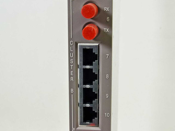 SynOptics 5378-F faceplate Cluster B section showing RX/TX red indicators and four RJ-45 ports numbered 6–10