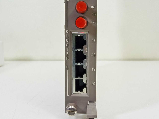 SynOptics 5378-F faceplate Cluster D section showing RX/TX red indicators and four RJ-45 ports numbered 16–20