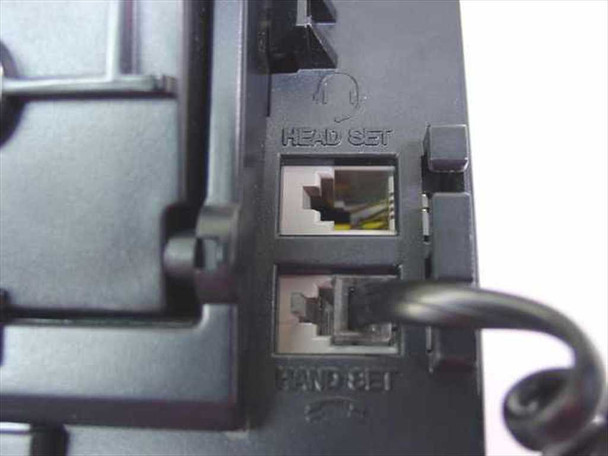 NEC DTU-16D-2 – close-up of headset (HEAD SET) and handset (HAND SET) RJ-9 ports on underside of base