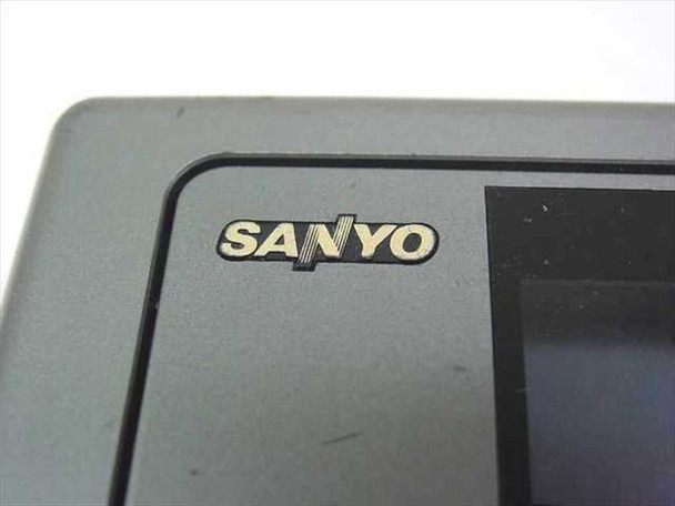 Close-up of Sanyo logo on TRC-8030 Memo-Scriber housing