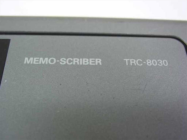 Close-up of Memo-Scriber TRC-8030 model label on unit housing