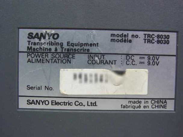 Sanyo TRC-8030 Memo-Scriber Transcribing Equipment