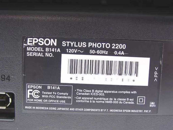 Epson B141A Stylus Photo 2200 Inkjet Printer - As-Is Untested