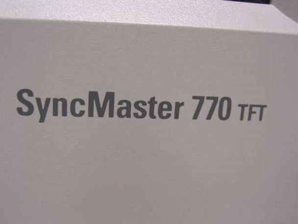 Samsung SyncMaster 770TFT — close-up of SyncMaster 770 TFT model name printed on lower right bezel
