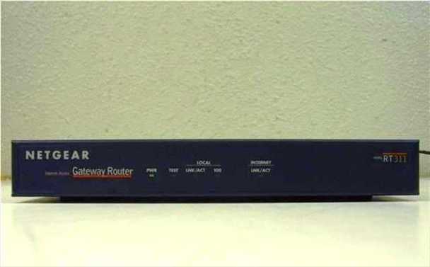 Netgear RT311 Internet Access Gateway Router — front panel view showing PWR, TEST, LNK/ACT and INTERNET LNK/ACT indicators