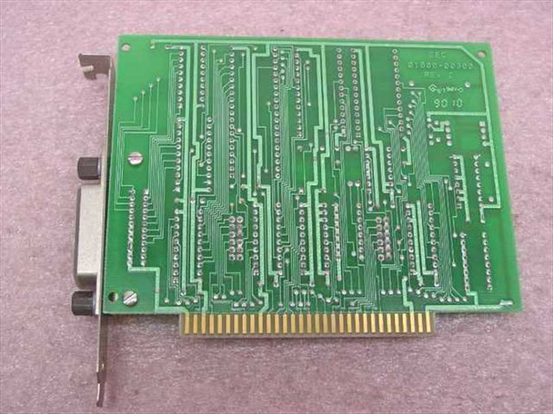 Solder side of GPIB ISA card 01000-60300 showing clean PCB traces, date code label, and ISA edge connector