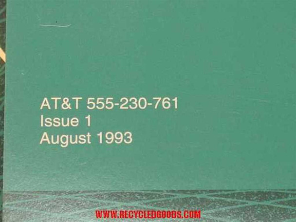 AT&T 555-230-761 Issue 1 August 1993 — publication number and date printed on back cover