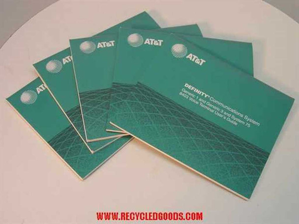 AT&T DEFINITY 8403 Voice Terminal User's Guide 555-230-761 — five teal softcover copies fanned out on white surface