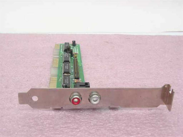 Future Domain IDE-16003 ISA IDE CD-ROM controller card – angled front view showing ISA edge connector and bracket with two RCA stereo audio jacks (red and silver)