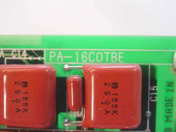 NEC PA-16COTBE line card PCB close-up showing part number label and capacitors