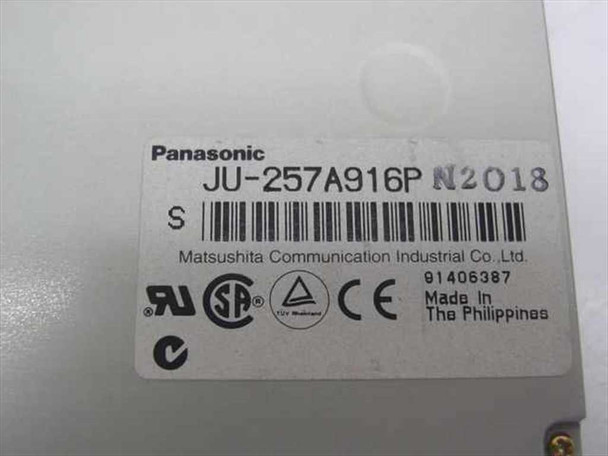 Panasonic JU-257A916P label showing model number, Matsushita manufacturer name, Made in Philippines, UL and CE markings