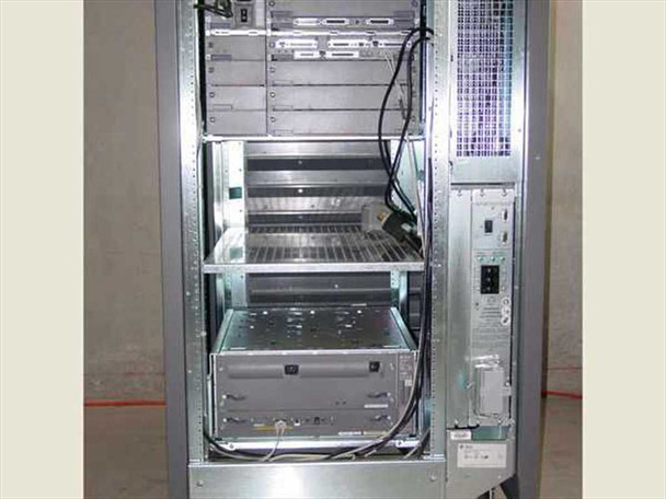 Sun Ultra Enterprise 5000 – interior view showing SCSI drive array, SSA controller module, and internal power cabling