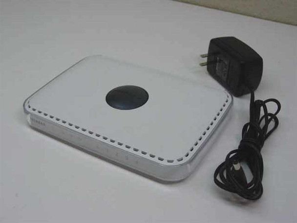 Netgear WPN824 v2 RangeMax wireless router — top view with power adapter included