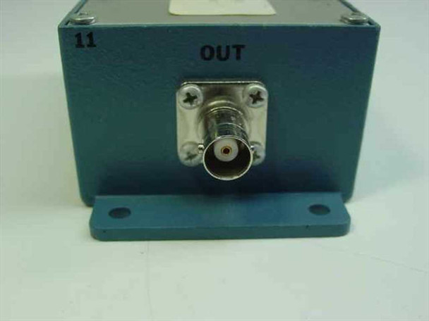 Bessel Low Pass Filter 7.0 MHz 5-Pole — OUT port end view showing panel-mounted BNC output connector labeled OUT