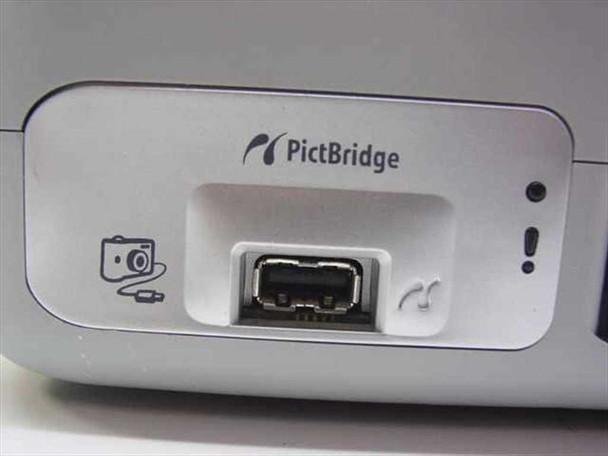 HP PSC 1315xi front PictBridge mini-USB port close-up with PictBridge logo