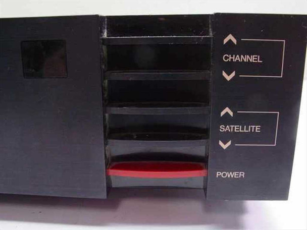 Toshiba TRX-80 right-side panel detail showing Channel up/down, Satellite up/down, and Power controls with red power indicator