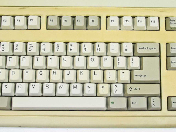 BTC 5339R-0 AT Keyboard – close-up of right side alphanumeric and function key rows showing key legends