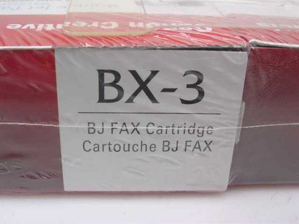 Canon BX-3 BJ Fax Cartridge box end panel showing model number and BJ FAX Cartridge designation