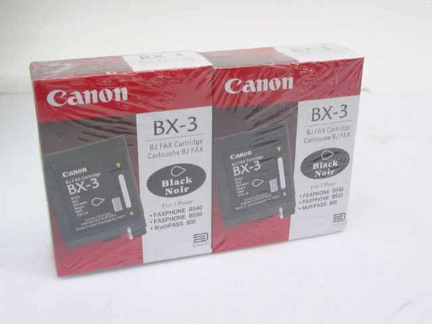 Canon BX-3 BJ Fax Cartridge Black 2-pack — two sealed retail boxes side by side in original shrink wrap