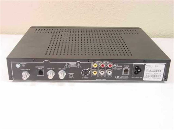 DirecTV D10 satellite receiver – rear panel showing satellite input, S-Video, composite A/V outputs, phone jack, and data port